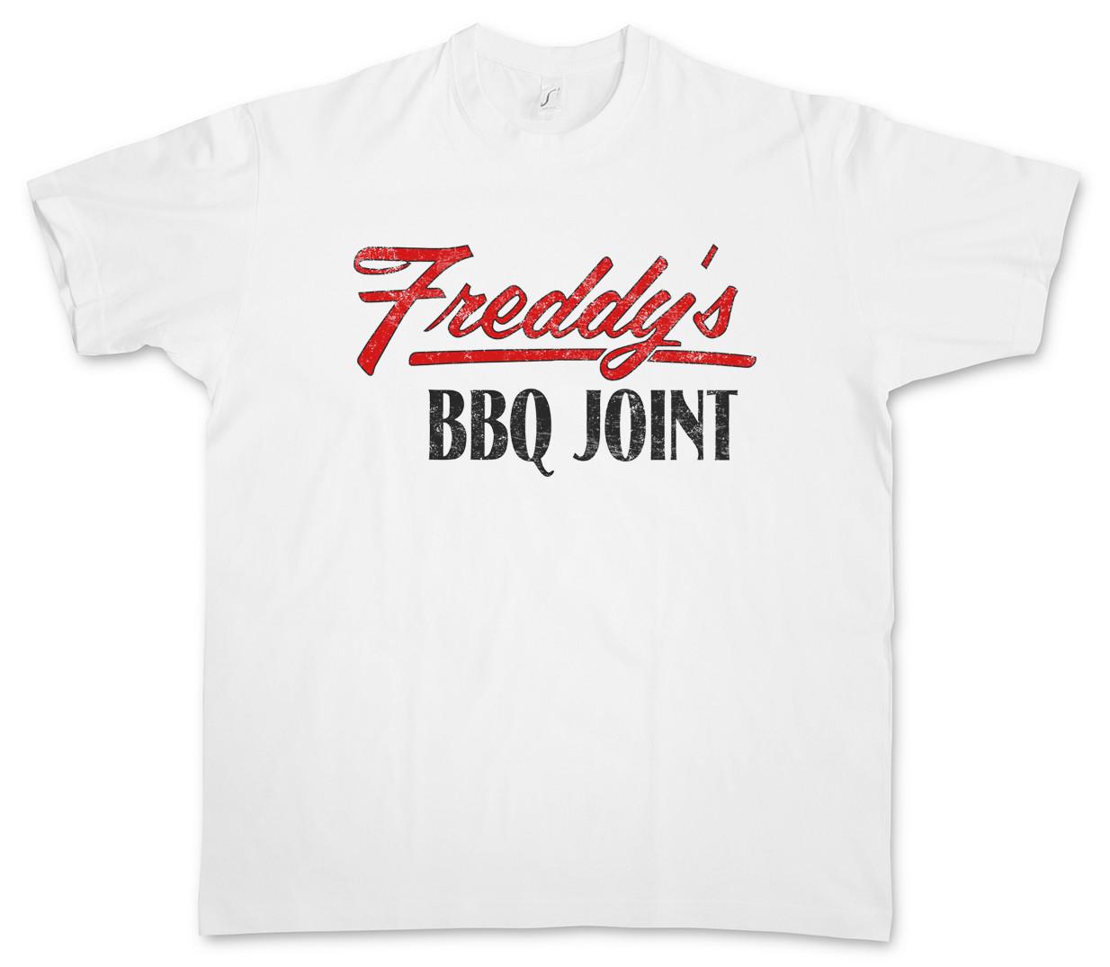 FREDDY BBQ JOINT T-SHIRT Restaurant Bar Sign Insignia Logo Company Hayes Frank L