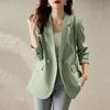 Frauen Frühling Blazer Dünne Mode Lässig Feste OL Arbeit Anzüge Herbst Langarm Mäntel Jacken Weibliche Revers Neck Tops