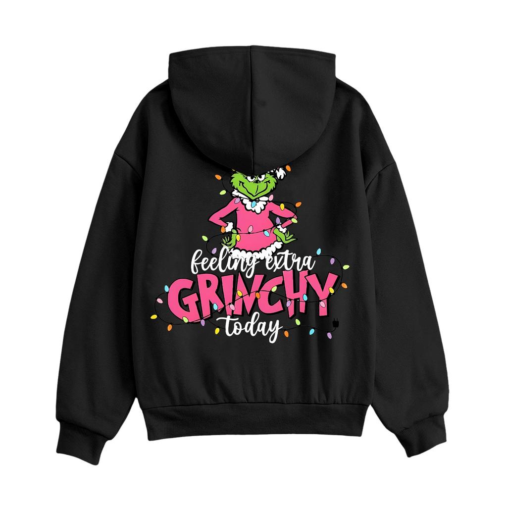 Kids Fashion Lightweight Long Sleeve Zipper Hoodie Christmas Printed Hoodie With Pockets
