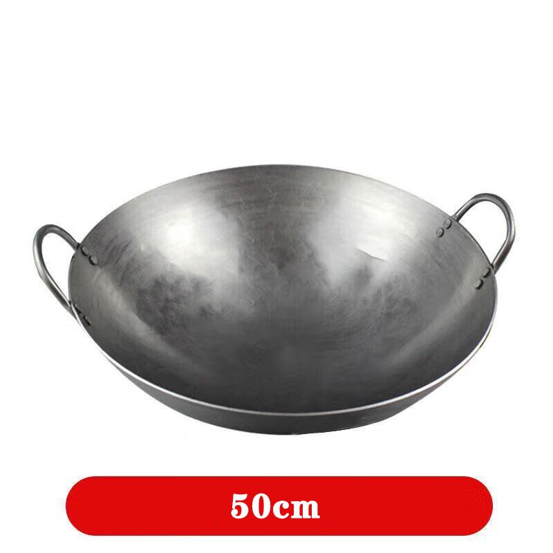 JINGRX Traditional Hand-Forged Cast Iron Wok