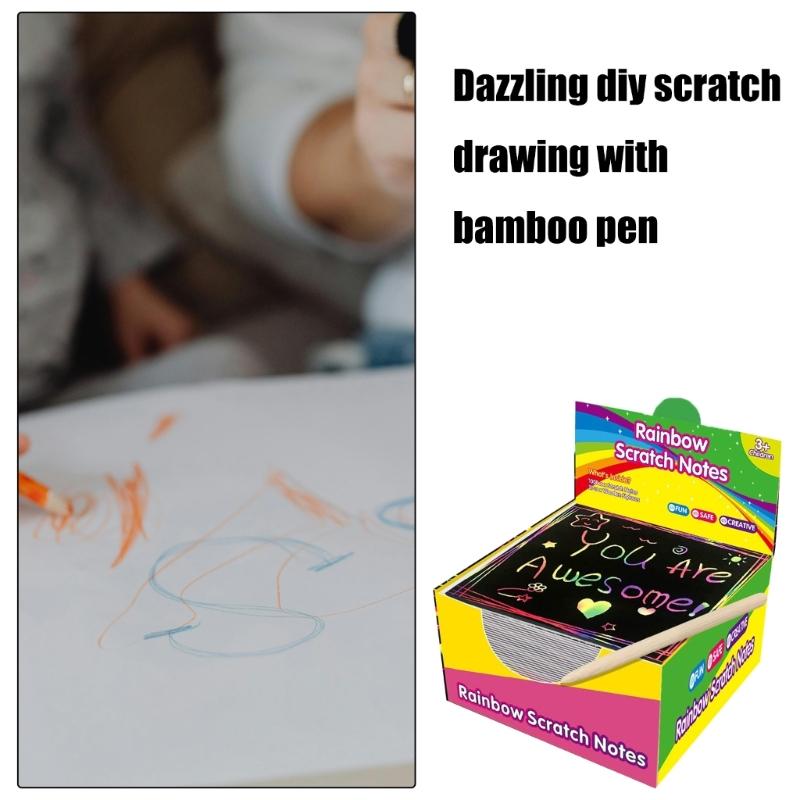 Låda med 100 klöspapper med ritpenna för barn och vuxna Hantverk Kreativ 100 stycken klöspapperskit