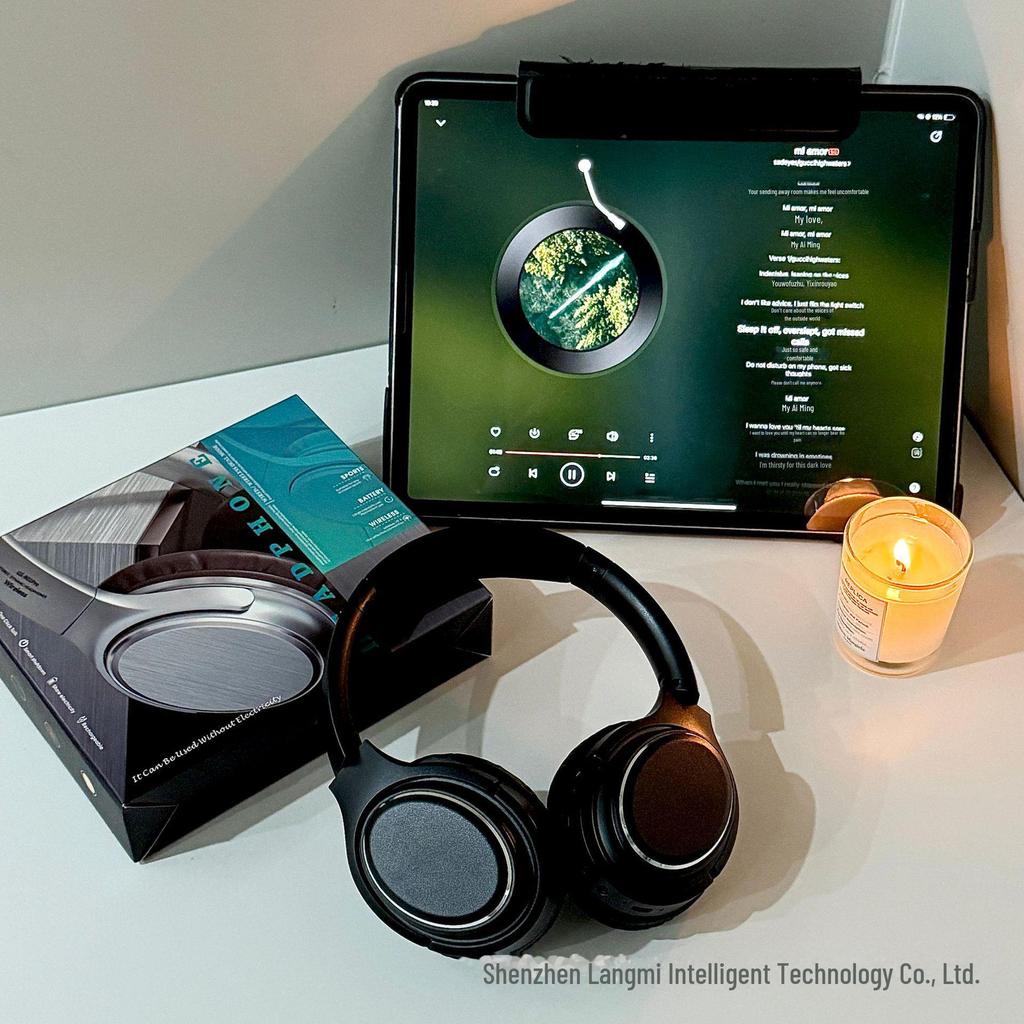 VJ901 Retro Bluetooth Wireless Noise-Canceling Headphones with Head-Mounted Design and Folding Card Plug-In Cable.