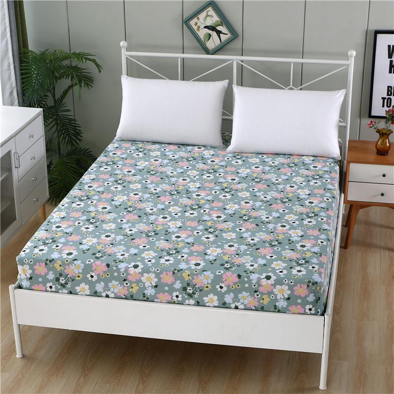1Pc Pure Cotton New Product Printing Fitted Sheet Mattress Cover Four Corners With Elastic Band Bed Sheet Customizable