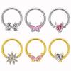 Gaibei European-American Heart Sun Bow Zircon Nipple Piercing Jewelry