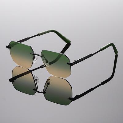 KAMMPT Vintage Rimless Sunglasses Men 2024 New Fashion Gradient Multi-color Shades Women Ins Trendy Brand Designer Sun Glasses
