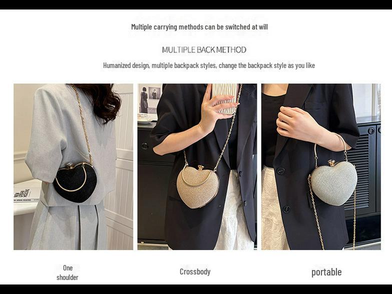 Elegante herzförmige Abendtasche mit Kette – vielseitiges und stilvolles Design
