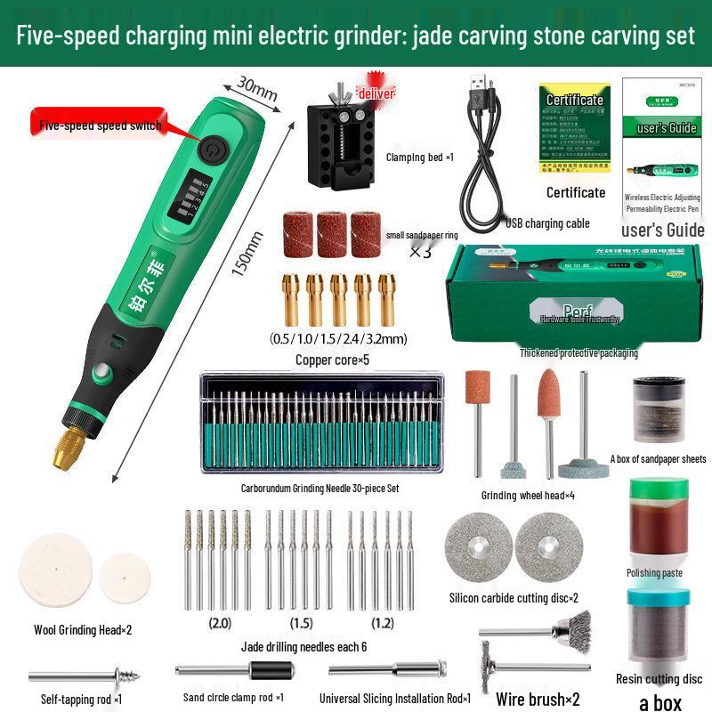 Mini-Hand-Elektroschleifer für Holzschnitzerei, Jade-Politur & Gravur