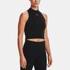 Under Armour Rush Seamless Logo Print Solid Color Slim Fit Sports Tank Top Women Tops Black 1360822-001