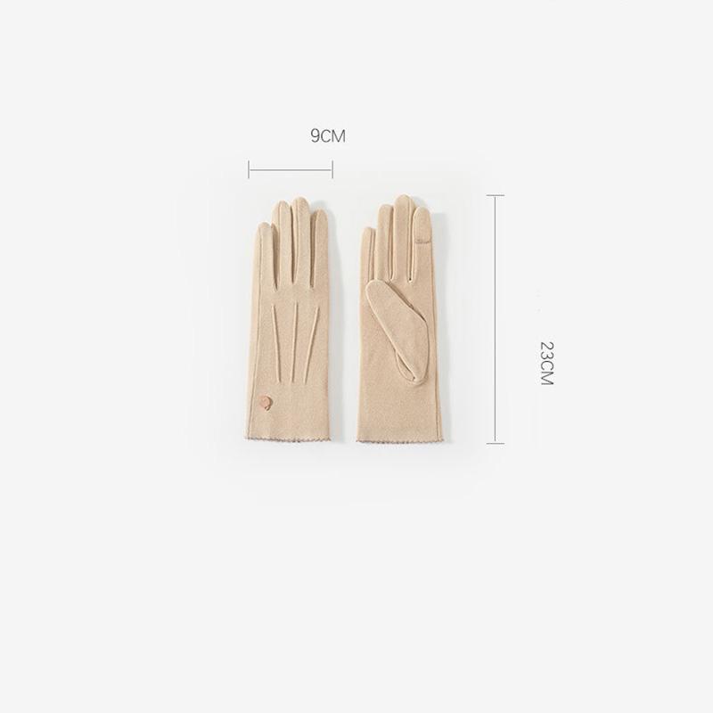 Elegant Women Autumn Winter Full Finger Touch Screen Glove Outdoor Sport Cycling Thin German Velvet Warm Driving Mitten