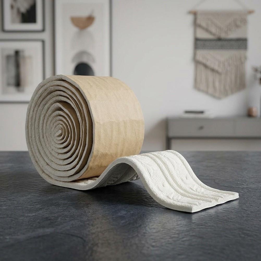 3D Tiles Sticker Self-Adhesive Decoration Skirting Sticker Cut To Length