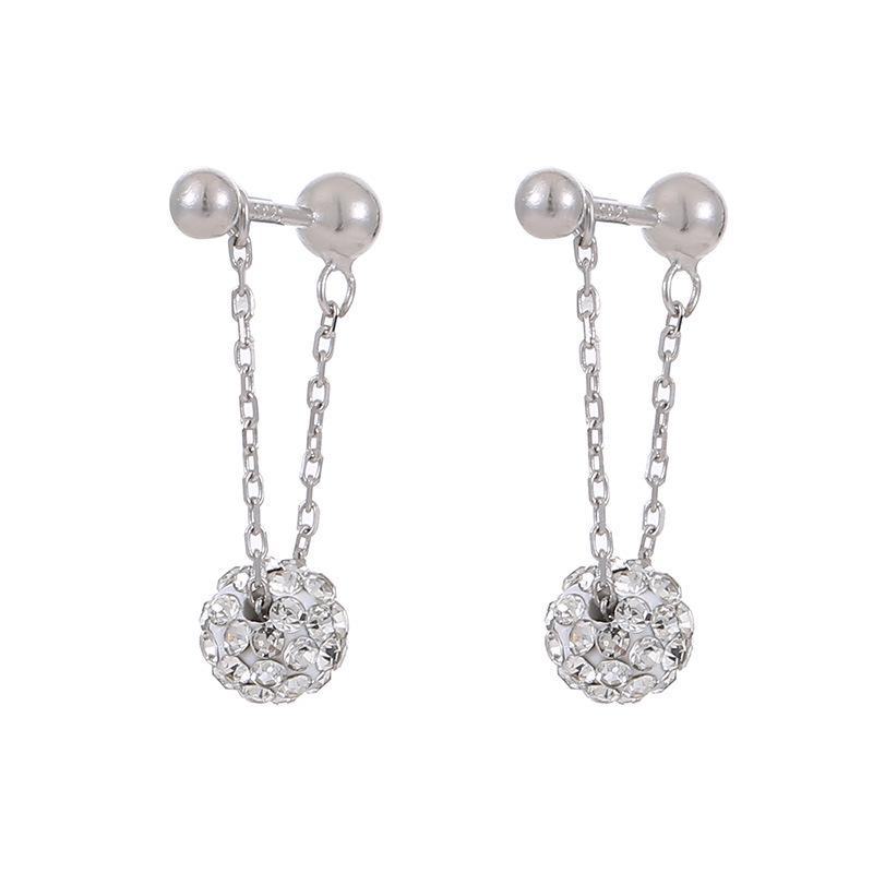 Banyan Tree S925 Silver Flash Diamond Tassel Earrings - Versatile, Luxurious Fashion for Women