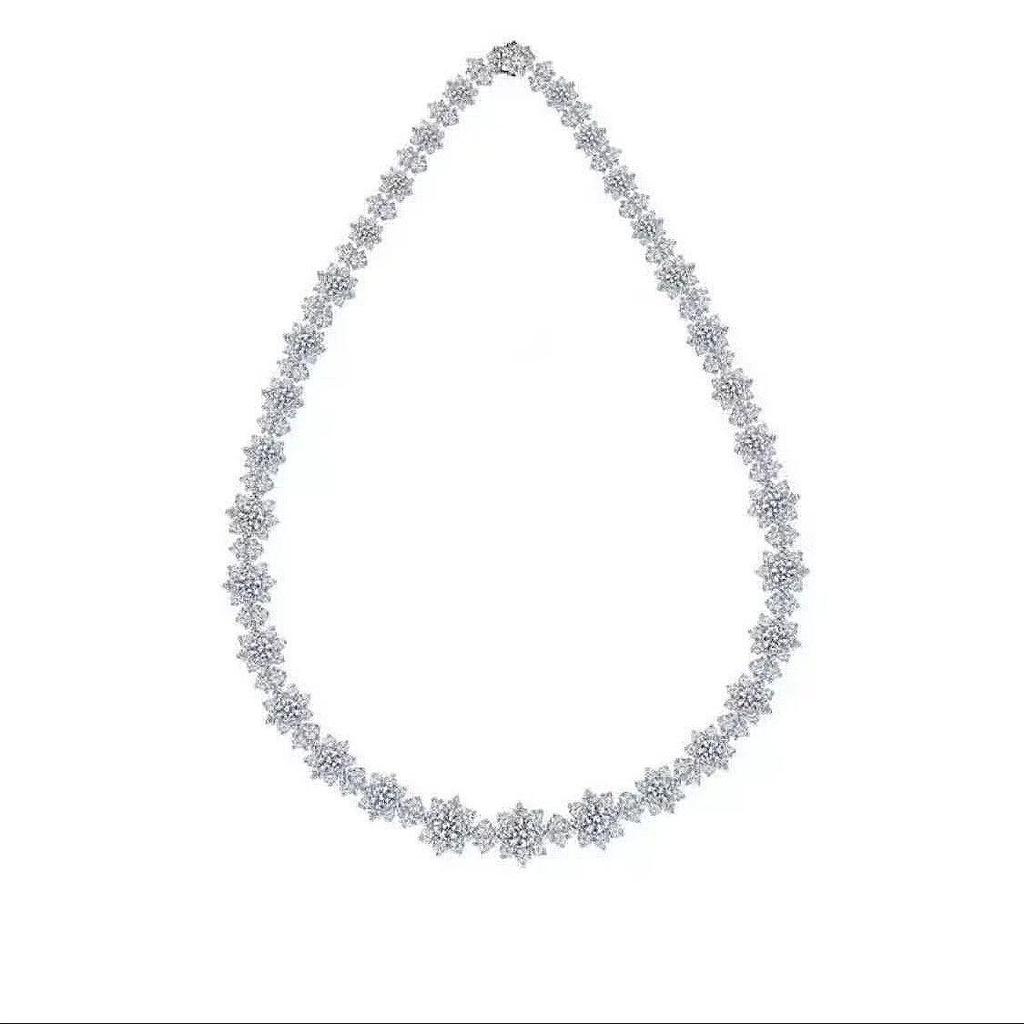 Hui Zhiyi 2023 Sunflower Choker: S925 Sterling Silver with High-Carbon Diamonds