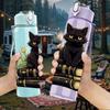 1PC Black Cat Stacked Book Art Print 750ml Color Plastic Sports Water Bottle Leakproof Flip Straw Lid Suitable for Sports Office Home Use