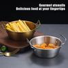 Household Double Handle Snacks Plate Cuisine Bowl Stainless Steel Round Rice Wine Bowls Anti Scalding Sauce Food Container