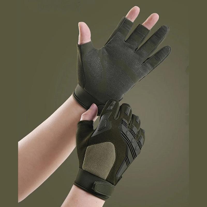 Three-finger Outdoor Tactical Gloves Anti-slip Suitable Hiking Breathable Touchscreen Compatible Cycling Gloves Climbing Sports