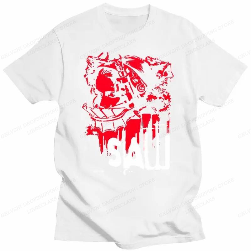 Movie SAW Horror Head Torture T Shirt Men Women Fashion Cotton T-shirt Leisure Vintage Clothes O-Neck Tees Horror Harajuku Tops 4XL