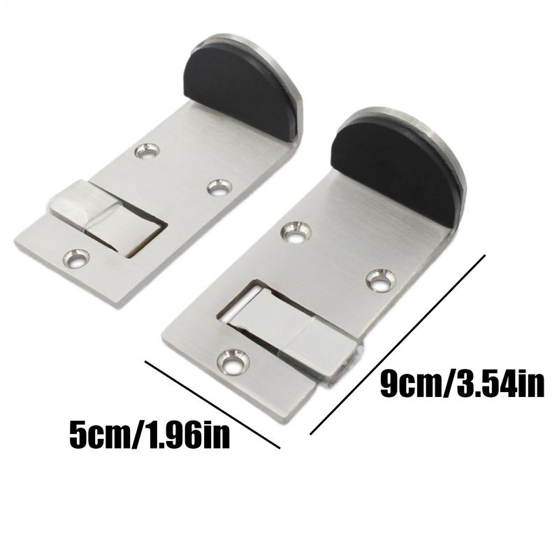 Floor Mount Door Stop Stainless Steel Door Stop 2 Pieces Safety Wedges With Rubber Pads For Apartment Travel Fast Food