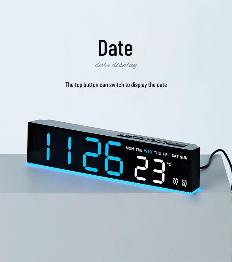 LED Multi-Functional Alarm Clock with Ambient Light and Simple Design, Model 5523