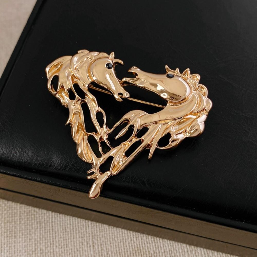 Zink Zinklegering Ihålig Djurkrets Hästhuvud Brosch Häståret Metall Ponny Märke Nål Djurkrets Djur Pins Man
