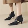 Fashion New Split Leather Ankle Boots Autumn/Winter Women Boots Pointed Toe Thin Heels Boots for Women Fashion Boots Women Zapatos Mujer