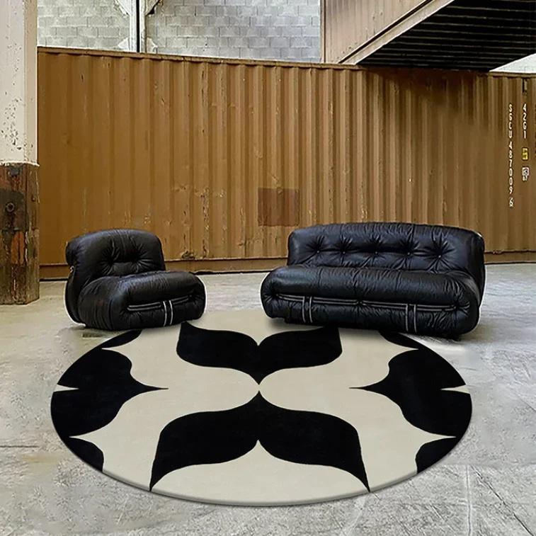 

Минималистичная геометрия круглый ковер пушистый мягкий декор для гостиной легкая роскошь круглые ковры для спальни большой площади круглый коврик для кабинета 40X40cm