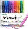 Ohuhu Glitter Pens, 12-Color Set, Glitter Markers with Metallic Glitter, 0.7-2mm Tip, Perfect for Coloring, Illustrations, Album Making, Cards, New Ye