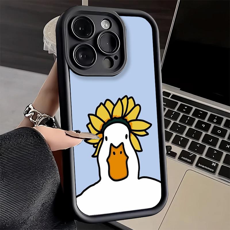 Phone Case for iPhone 17 Air 16E 15 16 Pro Max Funny Cartoon Goose Game Cover 14 Plus 13 12 Mini Soft Shell Silicone Fundas