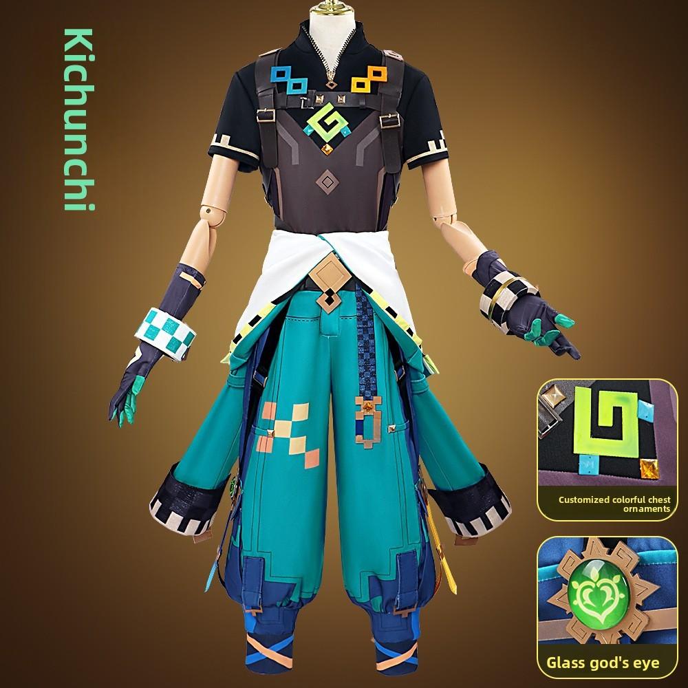 Genshin Impact Kiinichi Cos Costume Cosplay en Polyester Avec Accessoires Pour Fans d'Anime