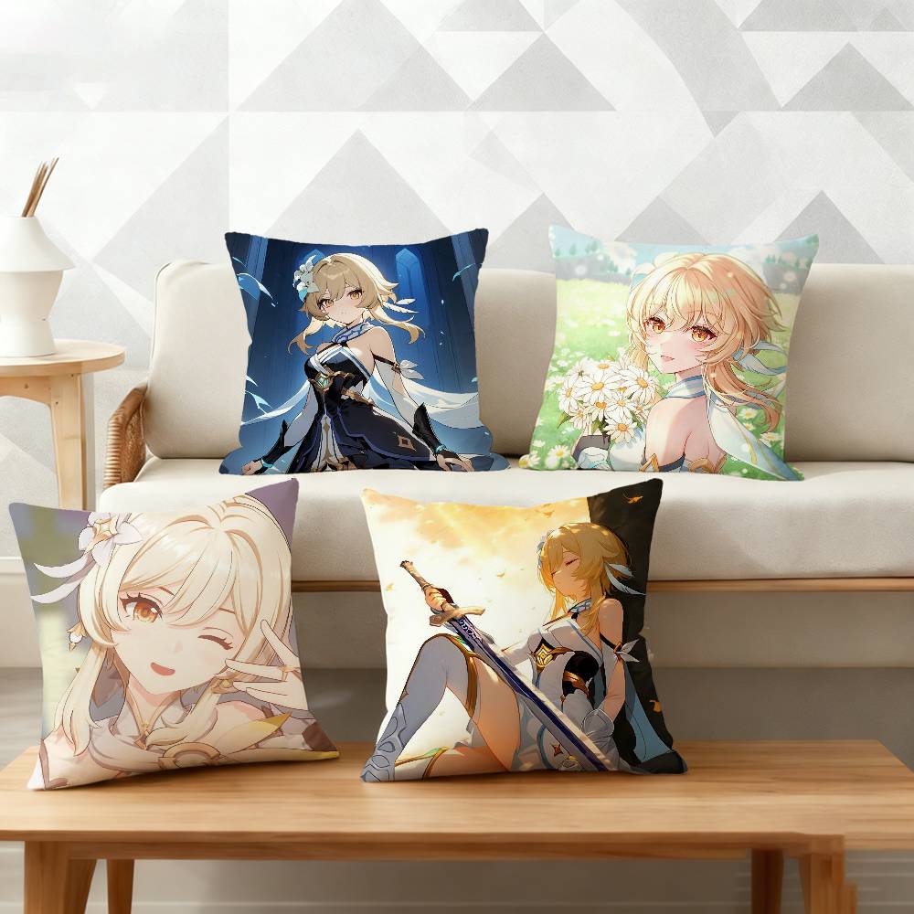GGenshin Lumine Impact Pillow Case Cushion Cover Throw Pillow Case For Car Sofa