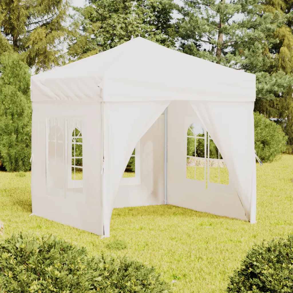 Vidaxl Foldable Party Tent With Walls, White, 2X2 M