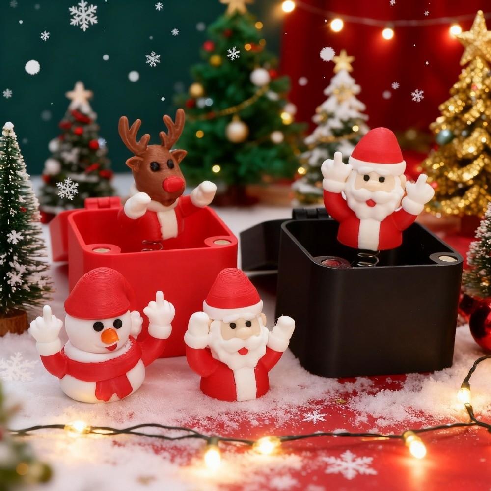 Yaratıcı Noel Baba Kardan Adam Noel Şakası Kutusu Plastik Rahatsız Edici Hediye Kutuları İlginç Şaka Komik Masa Dekorasyonu