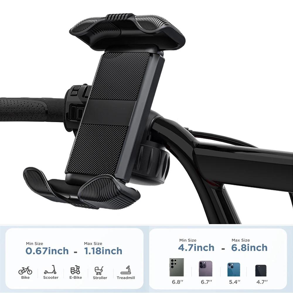 Bicycle Phone Holder Bike Mount 4.7-6.8 Inch Shockproof 360° Rotate Bike Motocycle Bike Phone Holder Cycling Phone Stand Bracket