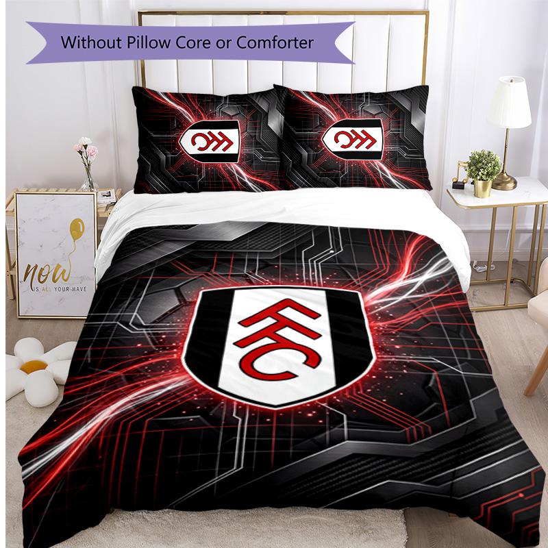 Ensemble de literie 3 pièces imprimé Fulham Football, Ensemble de housse de couette confortable et respectueux de la peau pour chambre à coucher