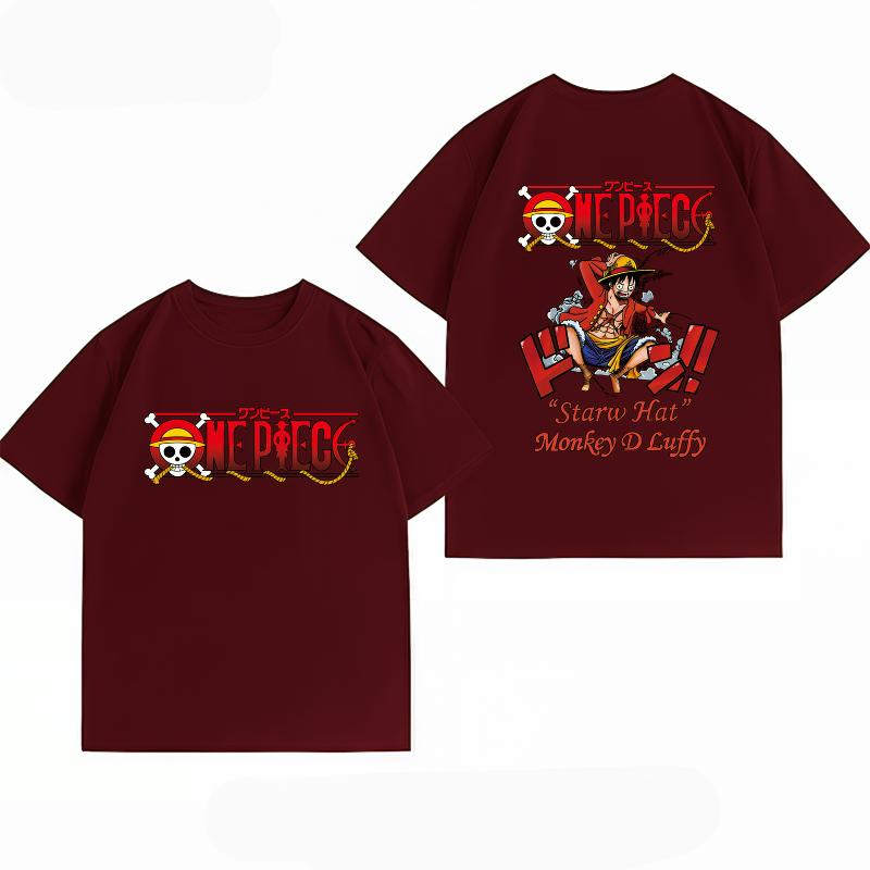 One Piece Luffy Unisexs 100 Cotton Tshirt Streetwear Fashion Anime Graphic Short Sleeve Unisexs Tops