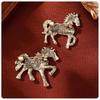 Classic Rhinestone Horse Brooches For Women Zodiac Animal Lapel Pins Casual Party Accessories New Year Gifts Friends