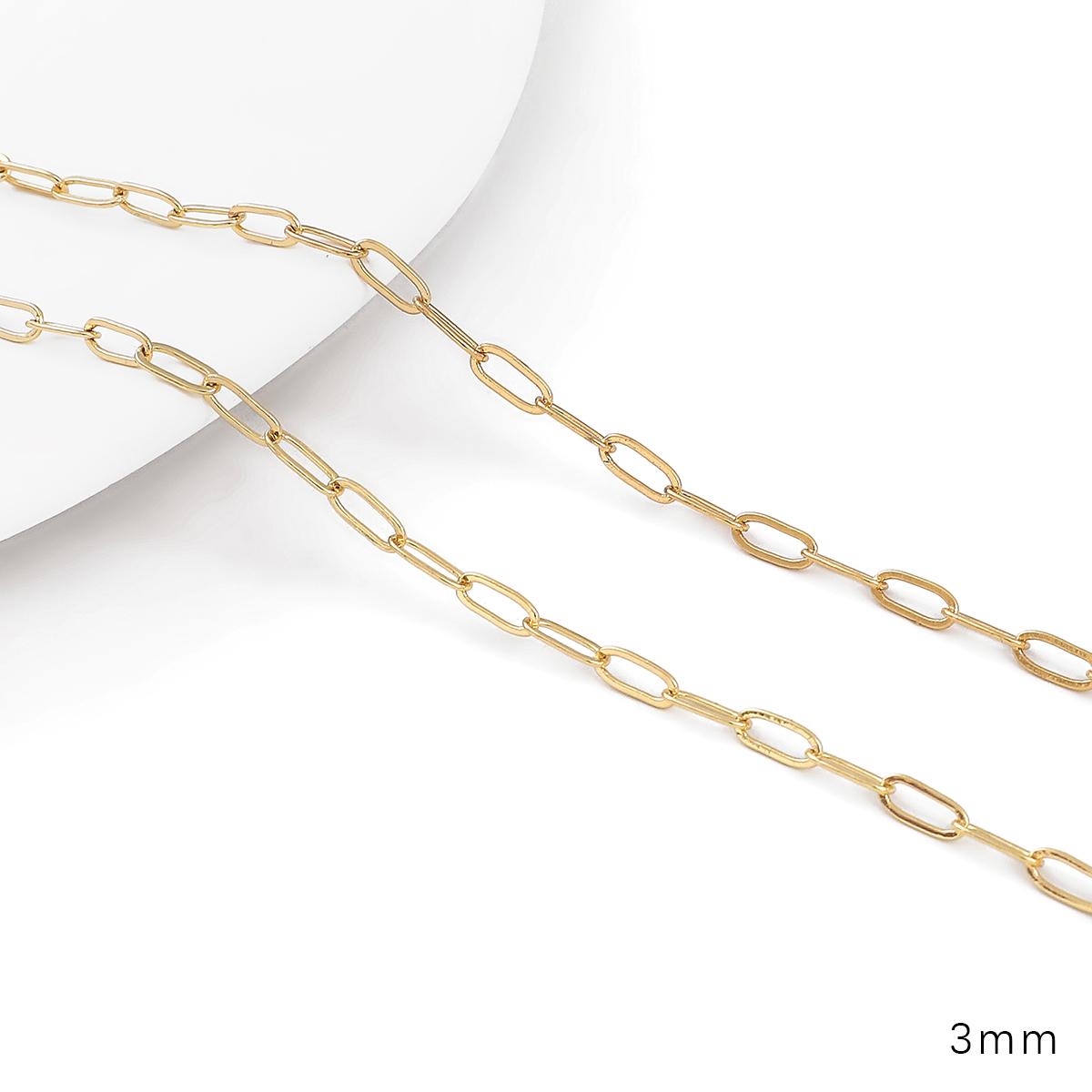 

Медная плоская длинная цепь О, Аксессуары для рукоделия и изготовления украшений своими руками 3mm