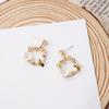 1Pair Hollow Wreath Flower Earrings For Women  Sweet Bee Stud Earring Girl Wedding Party Jewelry
