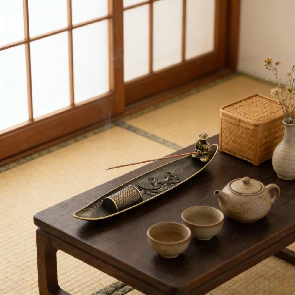 Boat Shape Incense Holder Metal Incense Censer Creative Aromatherapy Ornament  Bedroom