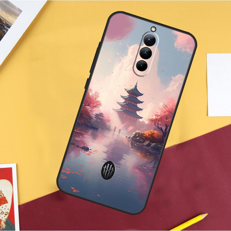Japanese Art Temple Sakura Case For ZTE Nubia Red Magic 10S Pro Plus 8 9 10 Air 8S 9S 11 Pro Plus 6 7 6S 7S Pro Cover