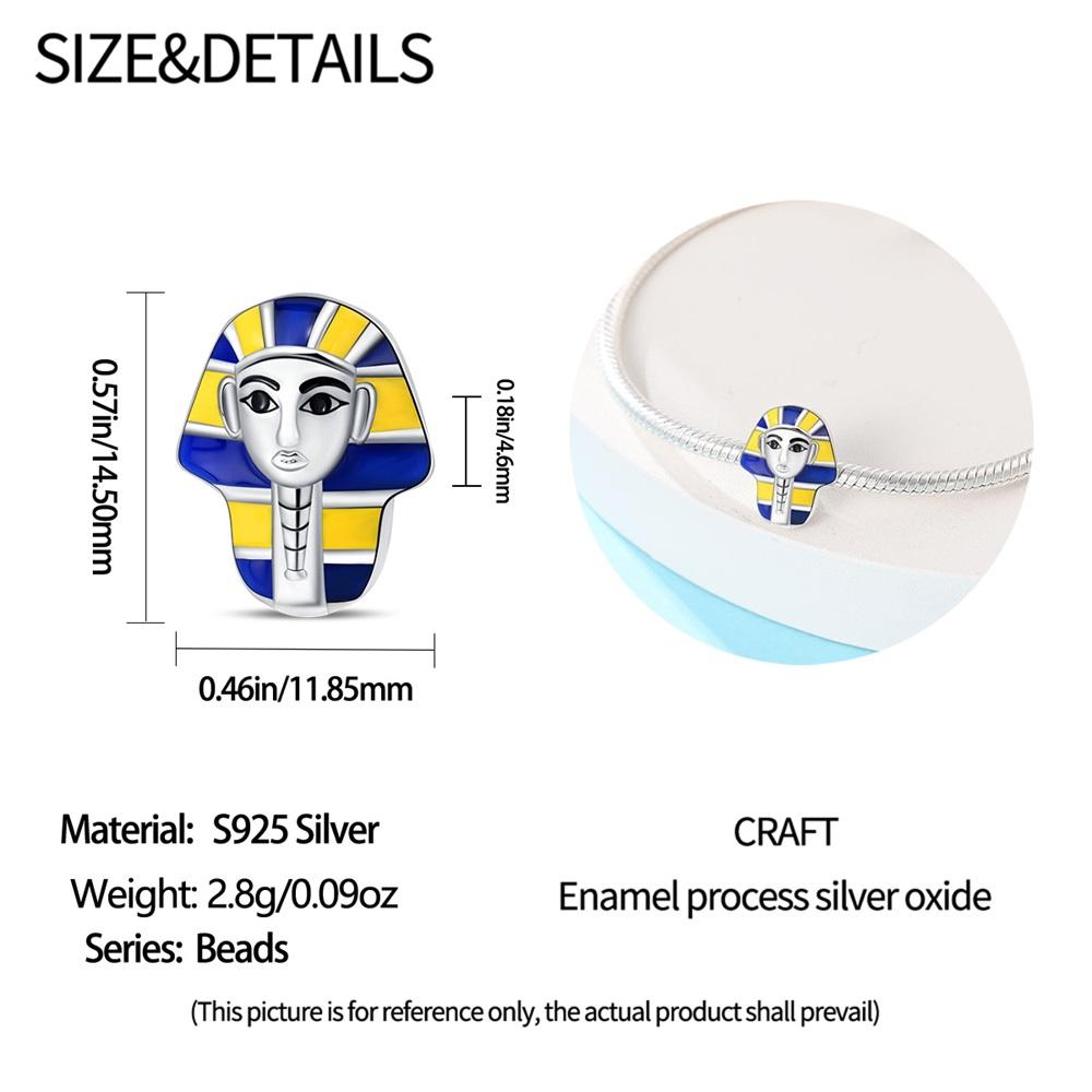 Charms Original Copper Plated Pharaoh'S Mask Beads Fit Bracelet Diy Fine Gift Women Delicate Jewelry Accessory