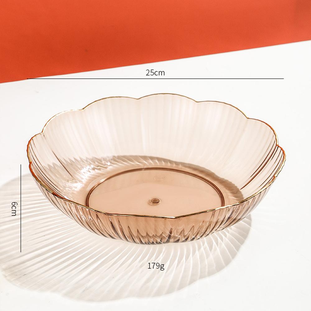 Obstteller, Kunststoff, rund, glatt, Schüssel, leicht, luxuriös, transparent, großes Fassungsvermögen, Küchenzubehör, Küchenhelfer, Snackteller