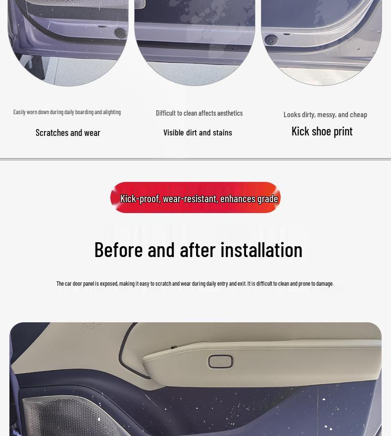 Zeekr 007 Carbon Fiber Door Kick Mats - Interior Protection Stickers