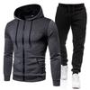 Men's Trendy Polka Dot Sports Hoodie and Sweatpants Set for Spring/Autumn