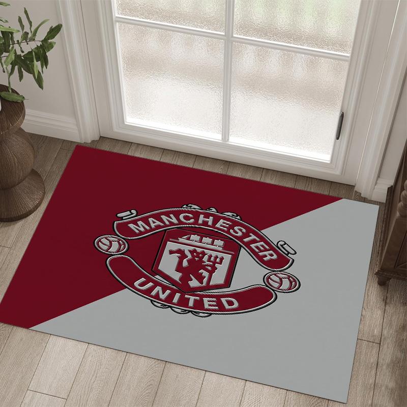 Manchester United FC Design Crystal Velvet Carpet Cozy Non?Slip Printed Rug For Bedroom Living Room Entrance
