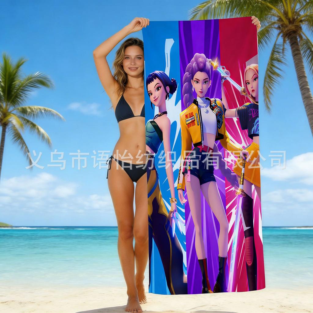 Europe And The United States Popular Witch Hunter Group Beach Towel Internet Celebrity Kpop Microfiber Beach Towel Floor Towel Bath Towel