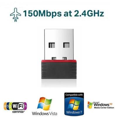 150 Mbps Mini USB WiFi Adapter 2.4GHz Wireless Network Card Wireless Dongle Adaptor 802.11b/g/n Rtl8188 Receiver for PC Desktop Computer