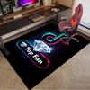 Neon Tiktok Logo Art Area Rug for Office, Chair Rug, Decorative Carpet Livingroom Mat, Large Size Fan Gifts Christmas Gifts