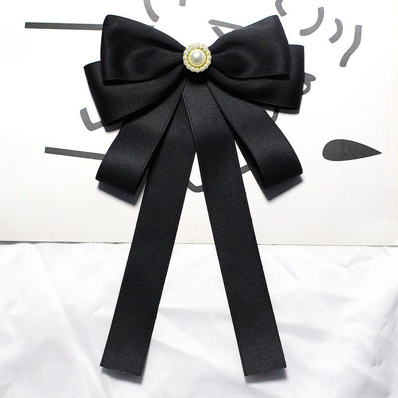 Shirt Bow Brooch Tie Women'S Black College Student School Uniform Graduation Temperament Collar Pin