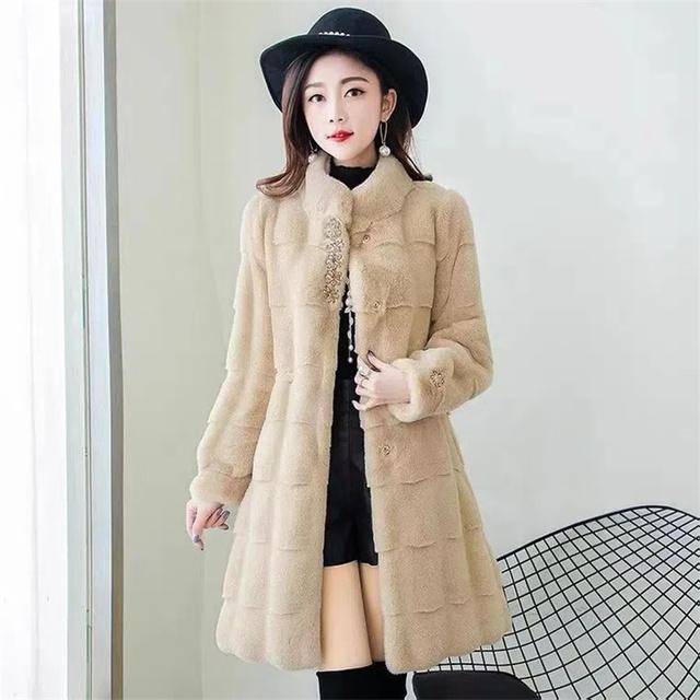 Cappotto in pelliccia sintetica da donna autunno inverno Nuovo cappotto in visone imitazione di media lunghezza Giacca in pelliccia morbida e confortevole di grandi dimensioni 3XL