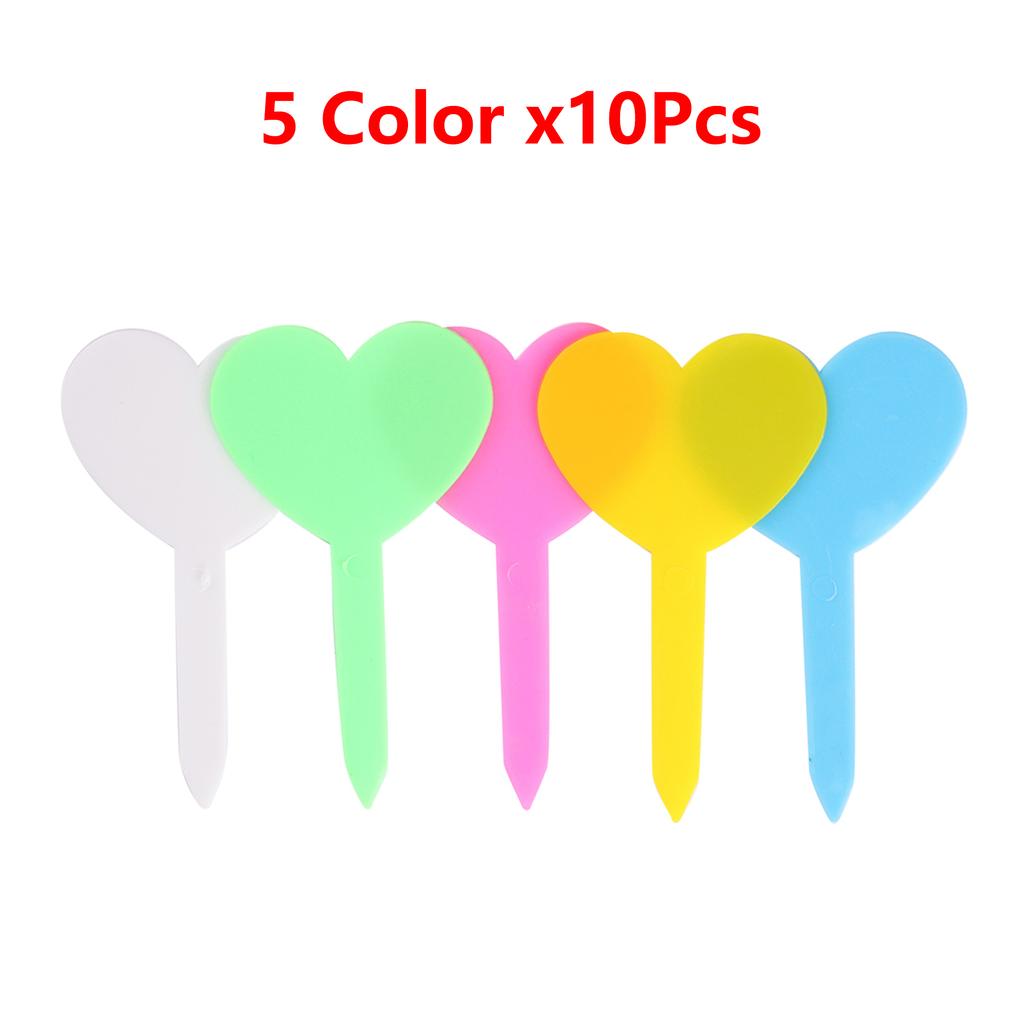 50pcs Heart Shaped Plant Labels Classification Marking Tool Plant Marker Identification Sign Flower Vegetable Color Labels